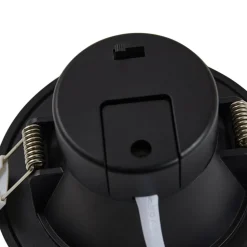 Prios LED-indbygningsspot Rida, sort, Ø 10 cm, CCT, IP44