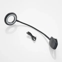 Prios LED-klemmelygte Harumi, sort, genopladeligt batteri, USB, 51 cm