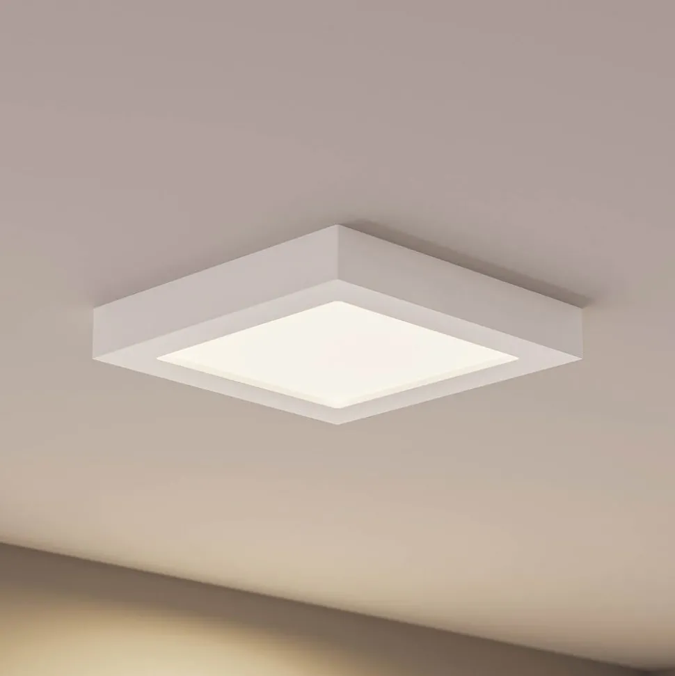 Prios LED-loftlampe Alette, hvid, 22,7 cm 24W, dæmpbar