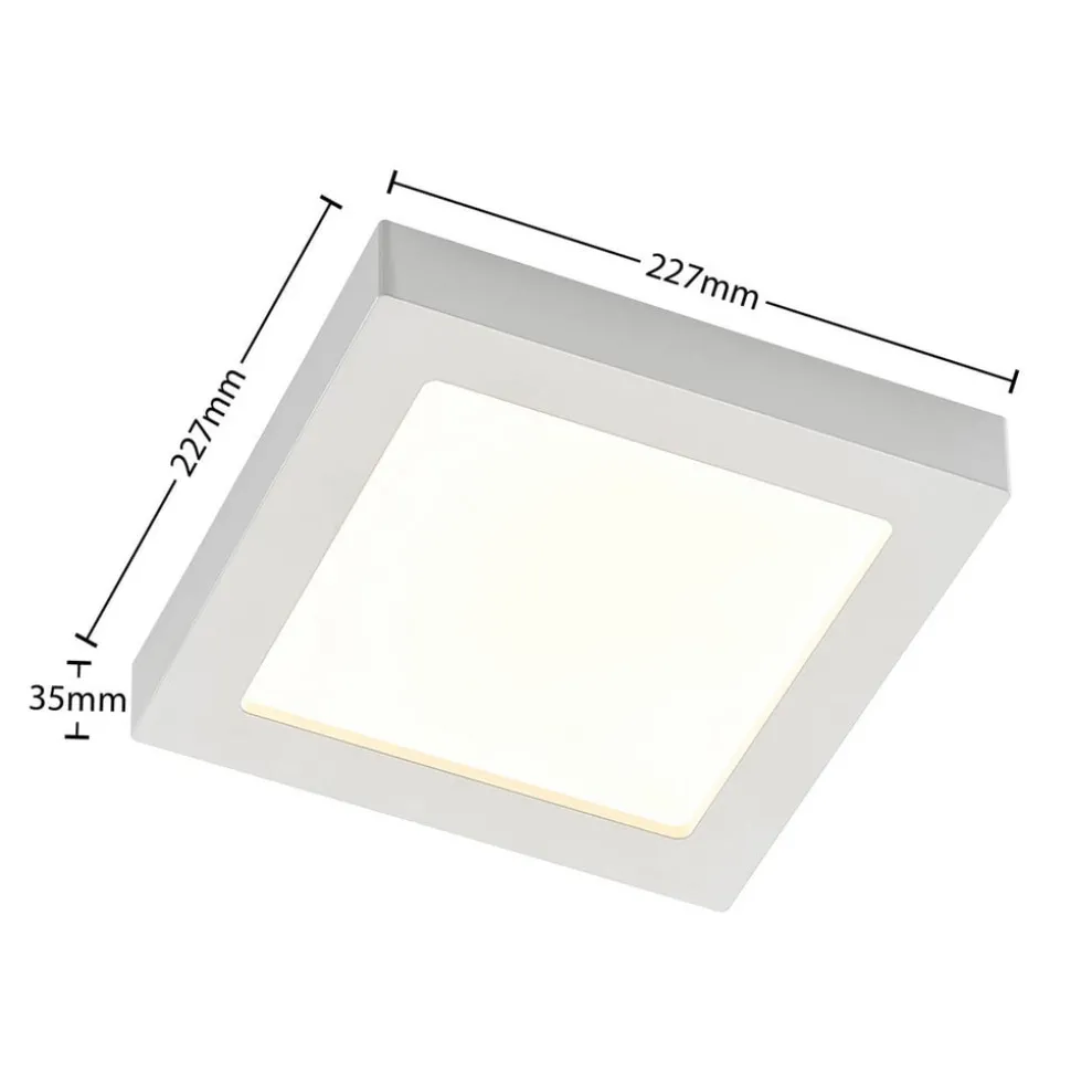 Prios LED-loftlampe Alette, hvid, 22,7 cm 24W, dæmpbar