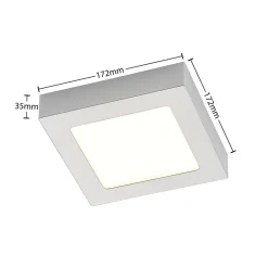 Prios LED-loftlampe Alette, sølv, 17,2 cm, dæmpbar