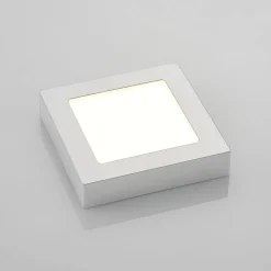 Prios LED-loftlampe Alette, sølv, 17,2 cm, dæmpbar