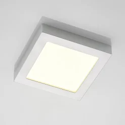 Prios LED-loftlampe Alette, sølv, 22,7 cm, 24W, dæmpbar