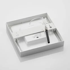 Prios LED-loftlampe Alette, sølv, 22,7 cm, 24W, dæmpbar