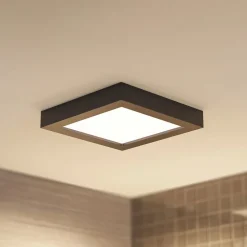 Prios LED-loftlampe Alette, sort, 24 W, CCT, dæmpbar