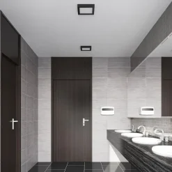 Prios LED-loftlampe Alette, sort, 24 W, CCT, dæmpbar