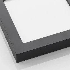 Prios LED-loftlampe Alette, sort, 24 W, CCT, dæmpbar