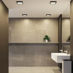 Prios LED-loftlampe Alette, sort, 18 W, CCT, dæmpbar