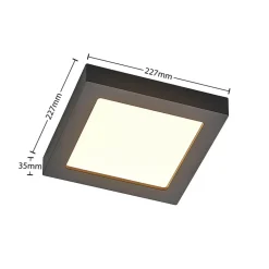 Prios LED-loftlampe Alette, sort, 18 W, CCT, dæmpbar