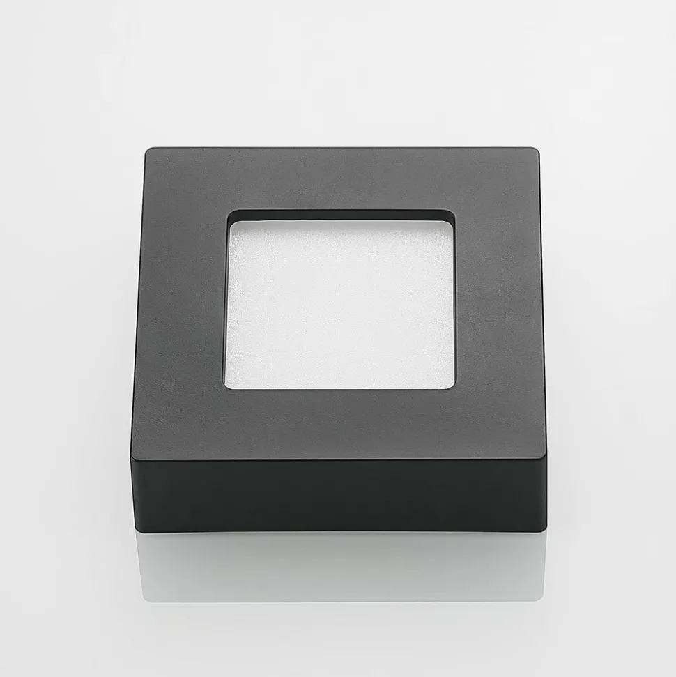Prios LED-loftlampe Alette, sort, 6 W, CCT, dæmpbar