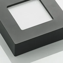 Prios LED-loftlampe Alette, sort, 6 W, CCT, dæmpbar