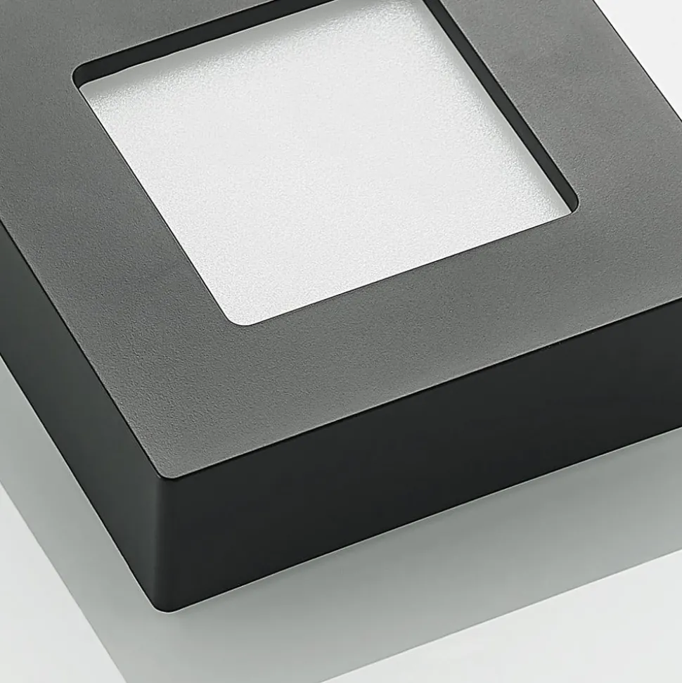 Prios LED-loftlampe Alette, sort, 6 W, CCT, dæmpbar