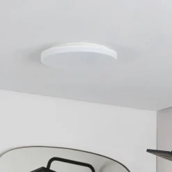 Prios LED-loftlampe Artin, Ø 33 cm, hvid, CCT, IP65