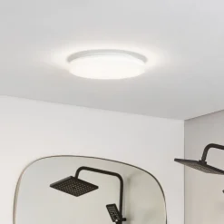 Prios LED-loftlampe Artin, Ø 33 cm, hvid, CCT, IP65