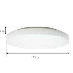 Prios LED-loftlampe Artin, Ø 33 cm, hvid, CCT, IP65