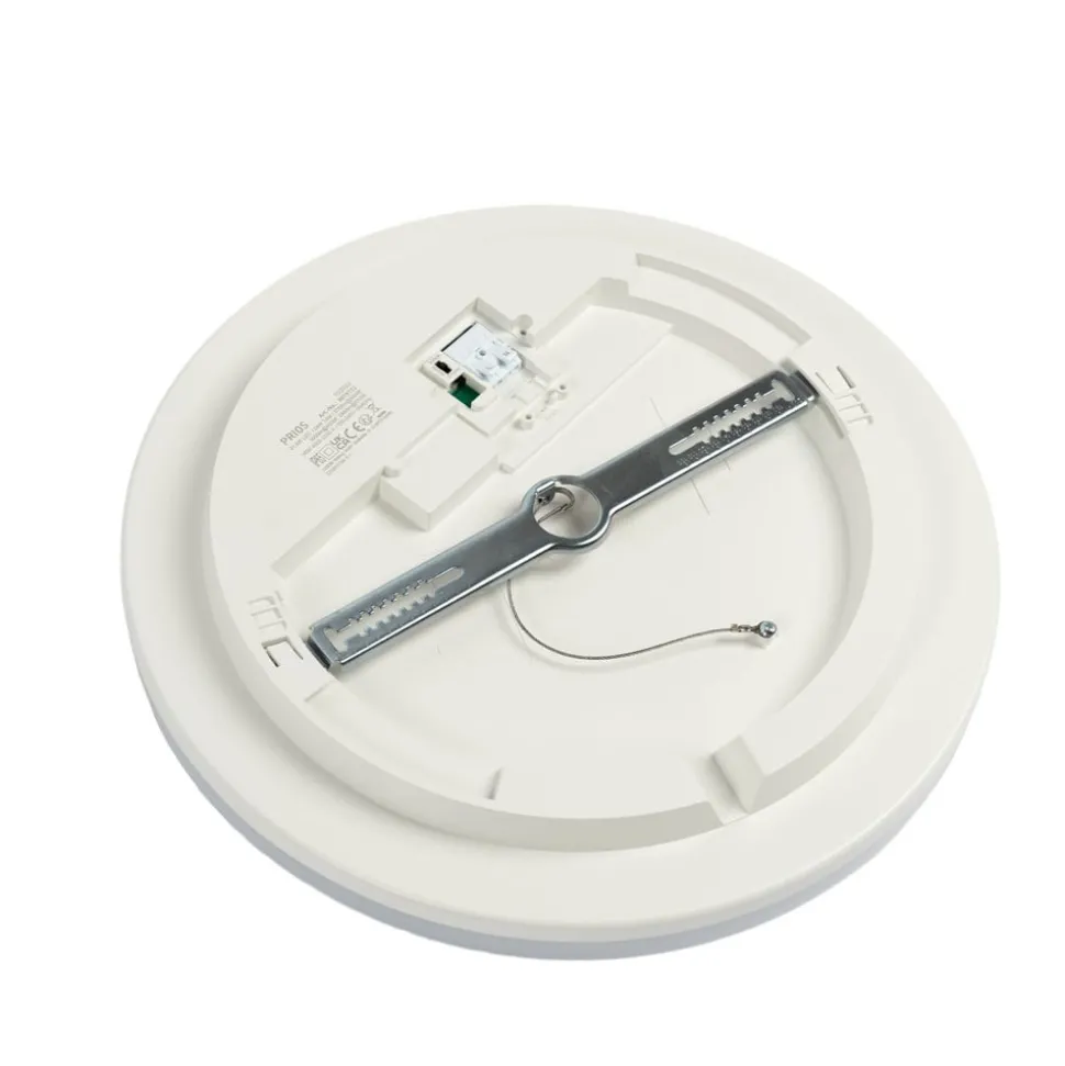 Prios LED-loftlampe Artin, Ø 33 cm, hvid, CCT, IP65