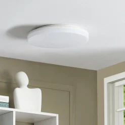 Prios LED-loftlampe Artin, Ø 28 cm, hvid, CCT, IP65