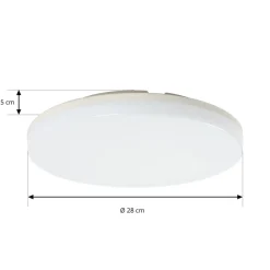 Prios LED-loftlampe Artin, Ø 28 cm, hvid, CCT, IP65