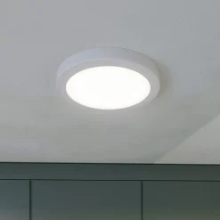 Prios LED-loftlampe Aureka, bevægelsessensor, Ø 23 cm, hvid