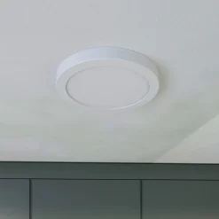 Prios LED-loftlampe Aureka, bevægelsessensor, Ø 23 cm, hvid