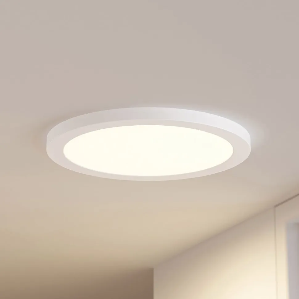 Prios LED-loftlampe Aureka, bevægelsessensor, Ø 33 cm, hvid