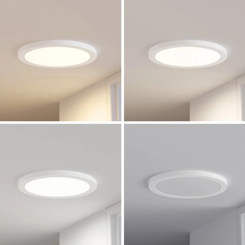 Prios LED-loftlampe Aureka, bevægelsessensor, Ø 33 cm, hvid