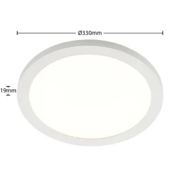 Prios LED-loftlampe Aureka, bevægelsessensor, Ø 33 cm, hvid