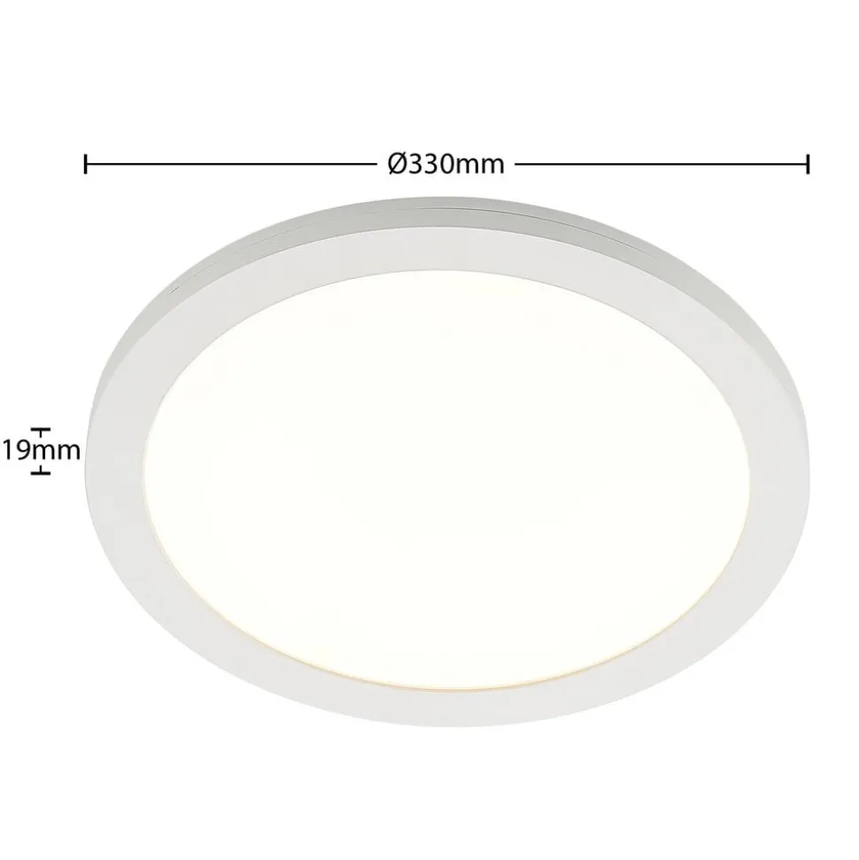 Prios LED-loftlampe Aureka, bevægelsessensor, Ø 33 cm, hvid