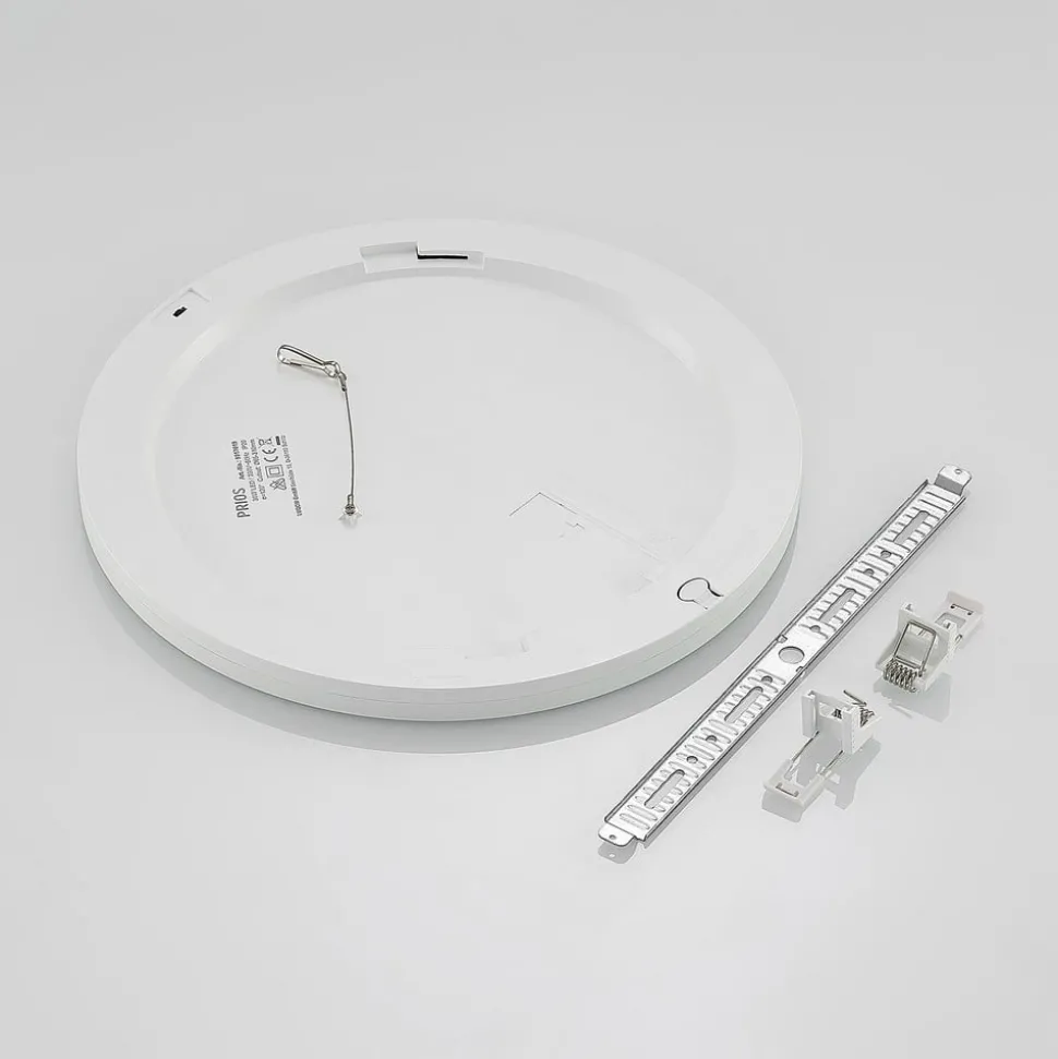 Prios LED-loftlampe Aureka, bevægelsessensor, Ø 33 cm, hvid