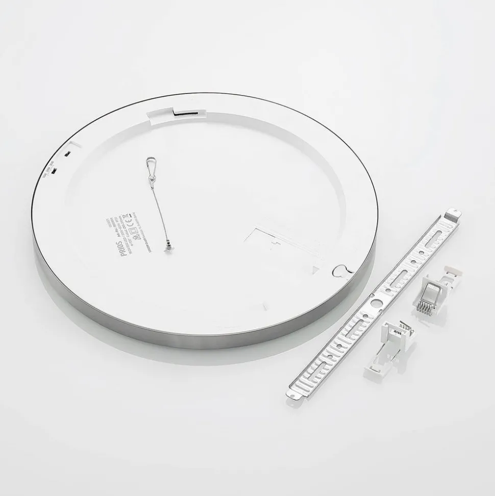 Prios LED-loftlampe Aureka, Ø 33 cm, sølv, metal