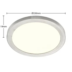 Prios LED-loftlampe Aureka, Ø 33 cm, sølv, metal