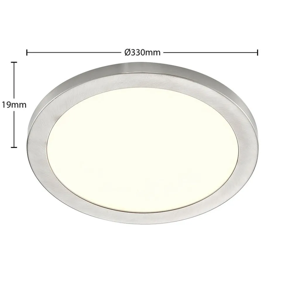 Prios LED-loftlampe Aureka, Ø 33 cm, sølv, metal