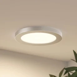 Prios LED-loftlampe Aureka, Ø 23 cm, sølv, metal
