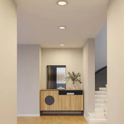 Prios LED-loftlampe Aureka, Ø 23 cm, sølv, metal
