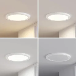 Prios LED-loftlampe Aureka, sæt med 3, sensor, Ø 33 cm, hvid