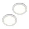 Prios LED-loftlampe Aureka, sæt med 2, sensor, Ø 23 cm, hvid