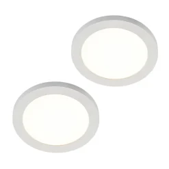 Prios LED-loftlampe Aureka, sæt med 2, sensor, Ø 23 cm, hvid