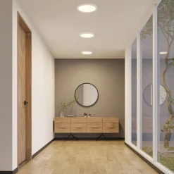 Prios LED-loftlampe Aureka, sæt med 2, sensor, Ø 33 cm, hvid