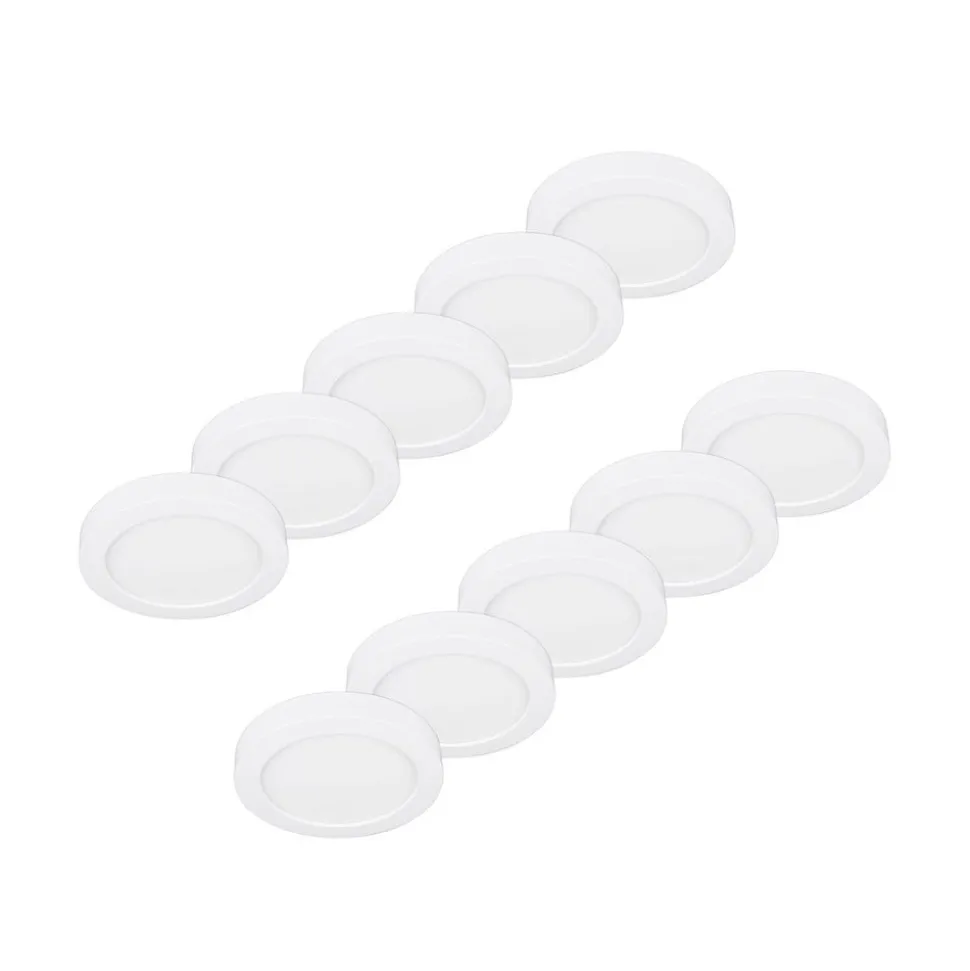 Prios LED-loftlampe Edwina, hvid, 18 cm, sæt med 10 stk