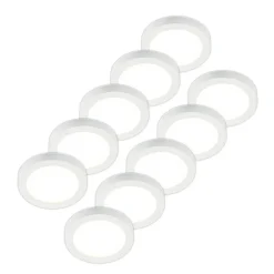 Prios LED-loftlampe Edwina, hvid, 25 cm, sæt med 10 stk