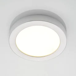 Prios LED-loftlampe Edwina, sølv, 25 cm, CCT, IP44