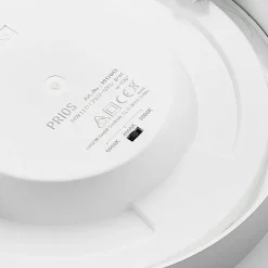 Prios LED-loftlampe Edwina, sølv, 25 cm, CCT, IP44