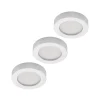 Prios LED-loftlampe Edwina, sølv, 18 cm, sæt med 3 stk