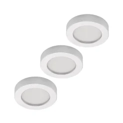 Prios LED-loftlampe Edwina, sølv, 18 cm, sæt med 3 stk