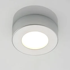 Prios LED-loftlampe Edwina, sølv, 12 cm, CCT, IP44