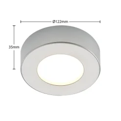 Prios LED-loftlampe Edwina, sølv, 12 cm, CCT, IP44