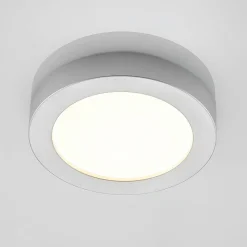 Prios LED-loftlampe Edwina, sølv, 23 cm, CCT, IP44