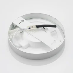 Prios LED-loftlampe Edwina, sølv, 23 cm, CCT, IP44