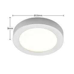 Prios LED-loftlampe Edwina, sølv, 23 cm, sæt med 2 stk