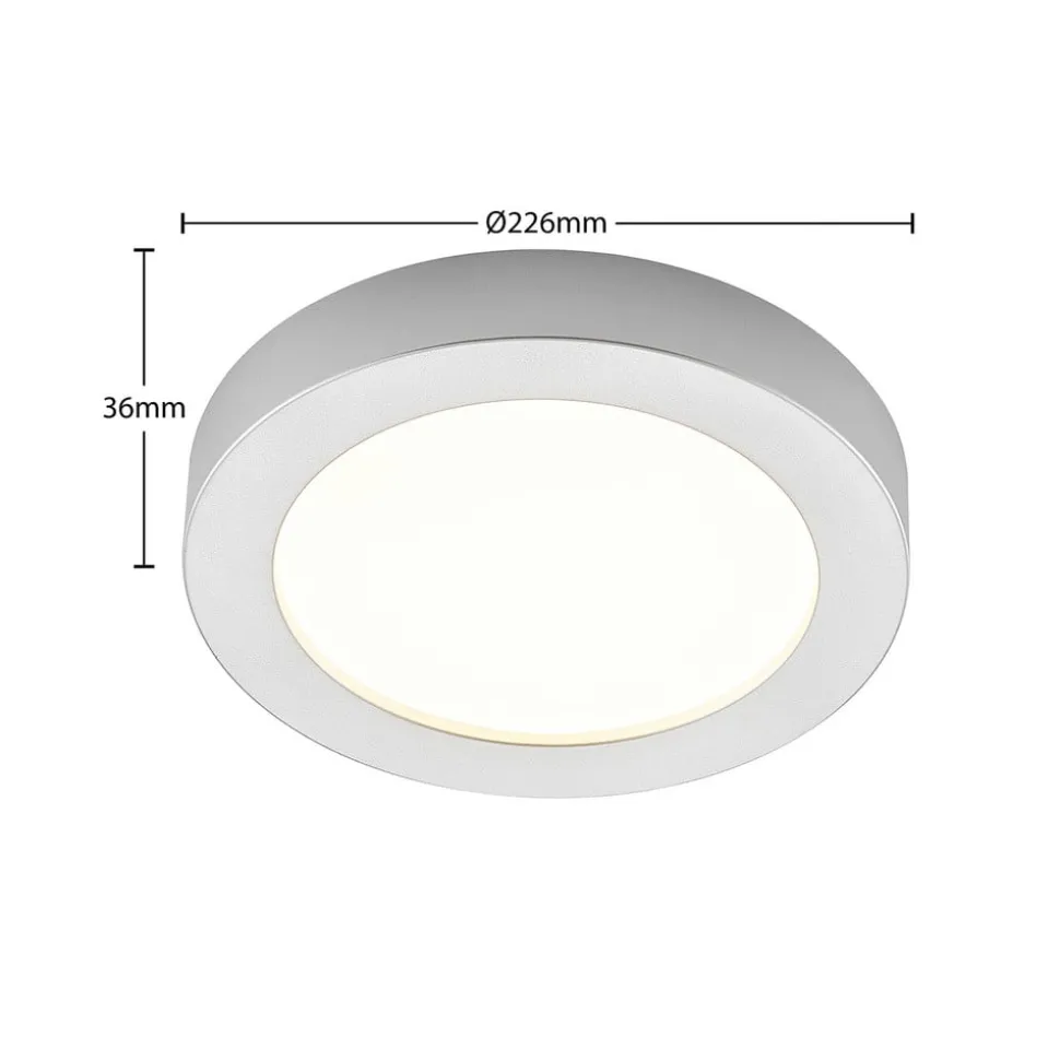 Prios LED-loftlampe Edwina, sølv, 23 cm, sæt med 2 stk